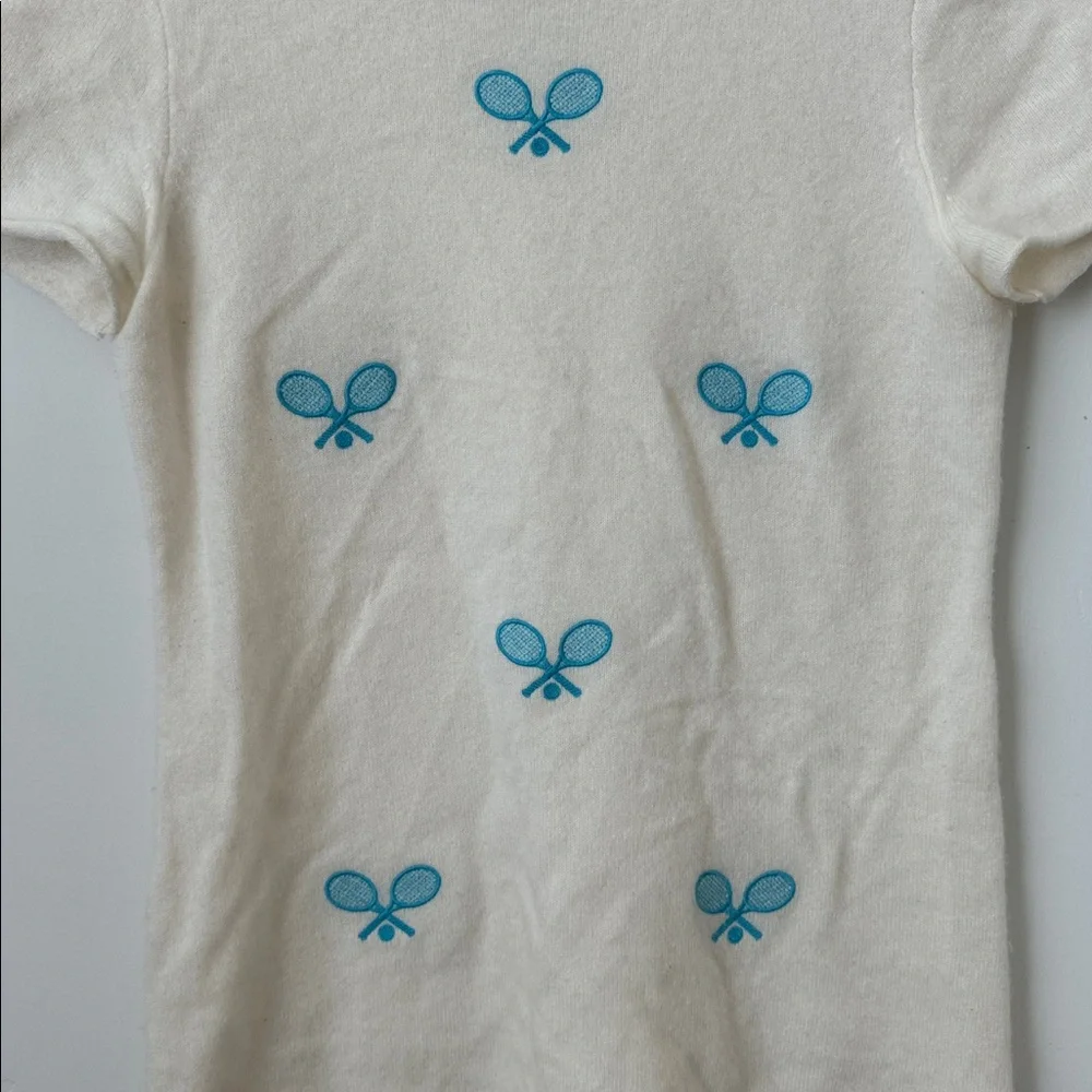 J.Crew 100% Cashmere Embroidered Tennis Top Size: S
